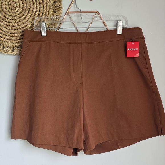 SPANX, New Polished Bronze Glow On the Go High Rise 6" Stretch Shorts Size XL - Picture 9 of 9